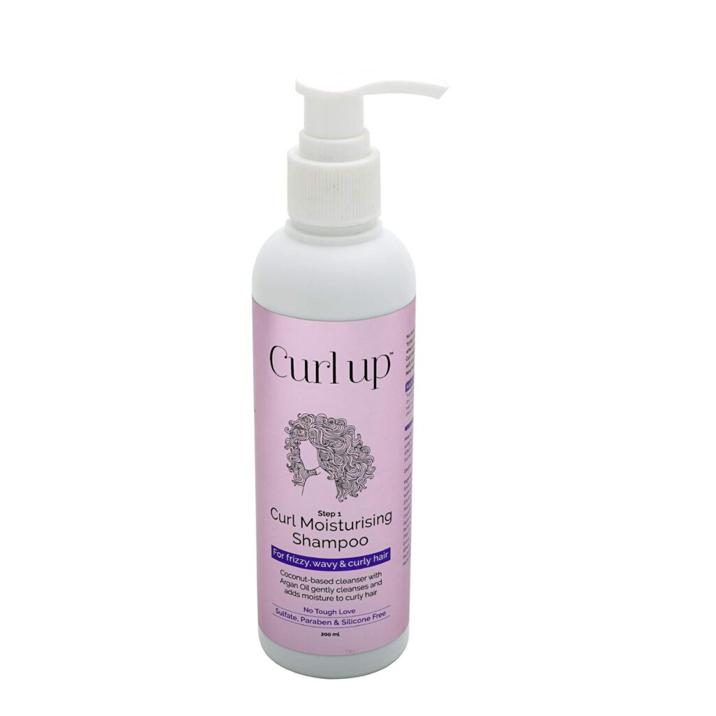 Curl Up Moisturising Curly Hair Shampoo - For Dry, Frizzy, Wavy & Curly Hair - Sulphate, Paraben And Silicone Free - 200 ML