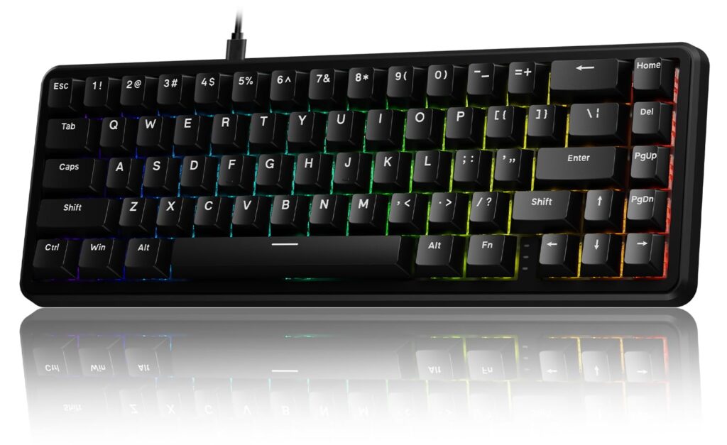 EWEADN Battle68 60% Gaming Keyboard Wired, Hall Effect Magnetic Switch Keyboard, Rapid Trigger Mode Adjustable Actuation, 8K Hz Polling Rate, PBT Keycaps, RGB Backlit, Arctic Magnetic Switch
