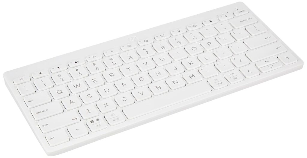 HP 350 Compact Multi-Device Bluetooth Keyboard; Spill Resistant; Swift Pair; OS Auto-Detection, LED Indicator, Battery Life Up to 24 Months, 3 Years Warranty