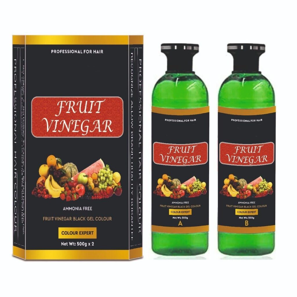 avyaan Fruit Vinegar Gel Hair Color, Natural Black Color Dye for Men, Women, Ammonia Free (500ml x 2)