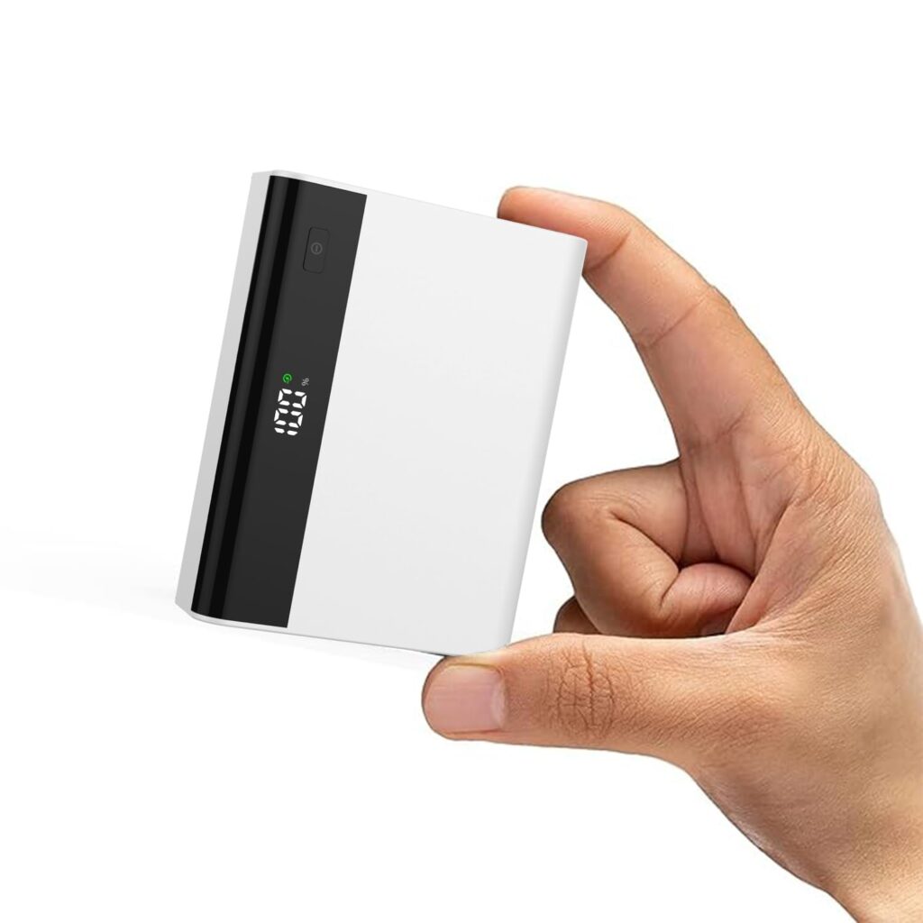 Tempt Fuel 10000mAh Power Bank, Rugged & Slim, 22.5W QC-PD Fast Charging, Compact & Travel-Friendly, USB & Type-C Output, PD & QC, Compatible with iPhone and All Android (White)