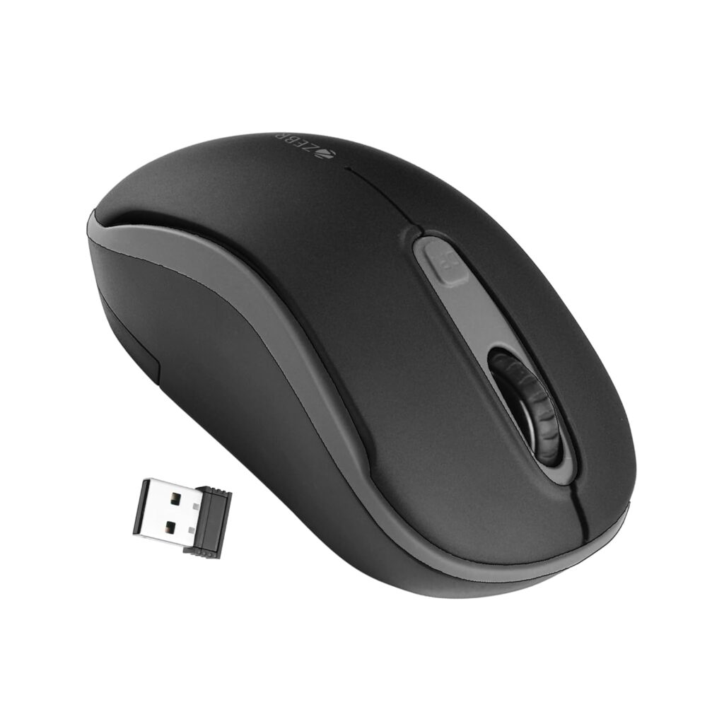 ZEBRONICS Dash Pro 2.4GHz Wireless Mouse, Upto 1600 DPI, 3 Level DPI, High Precision, Power Saving Mode, Comfortable & Lightweight, for Mac | Laptop | Computer (Grey)