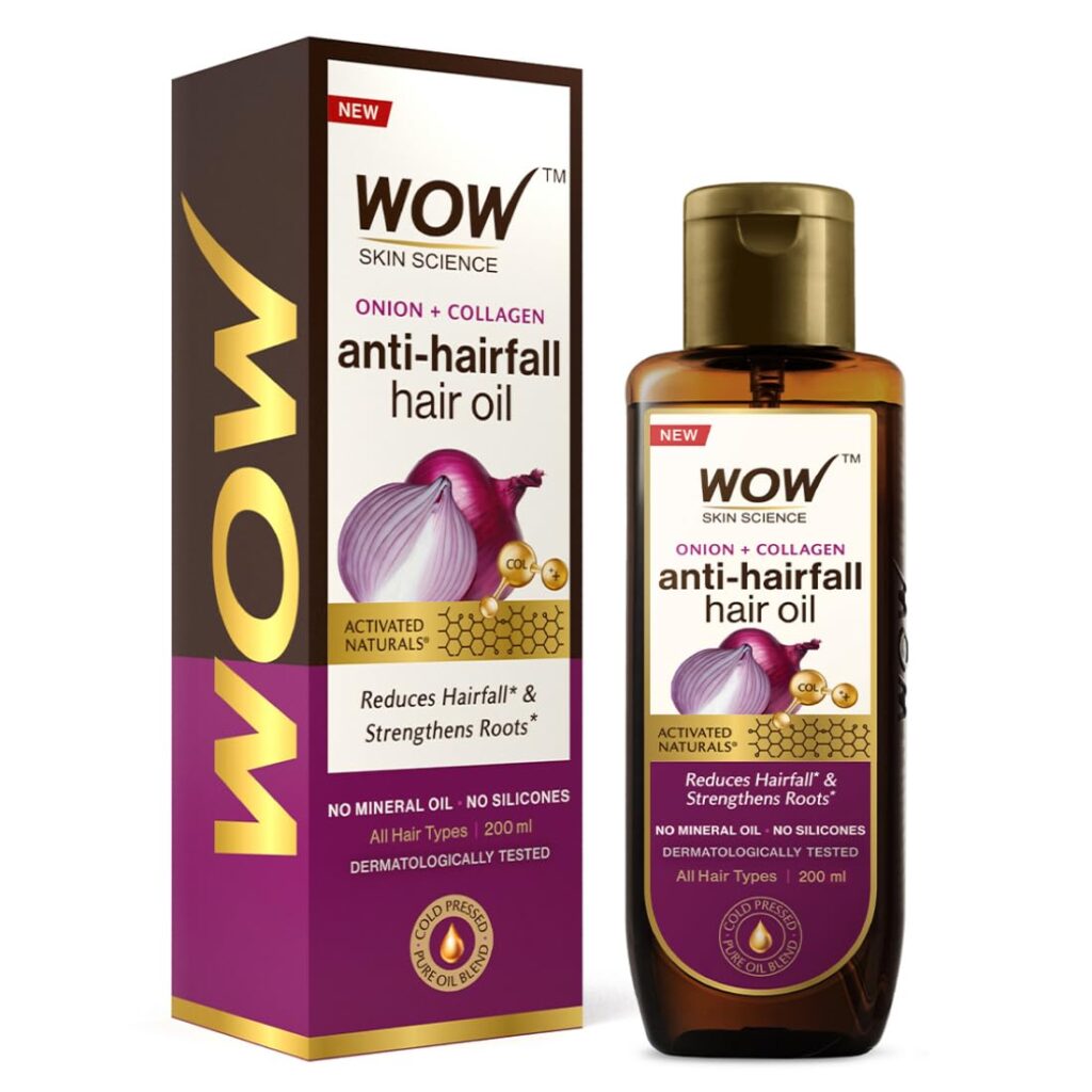 WOW Onion Black Seed Hair Oil - Controls Hair Fall - No Mineral Oil & Silicones - 200mL