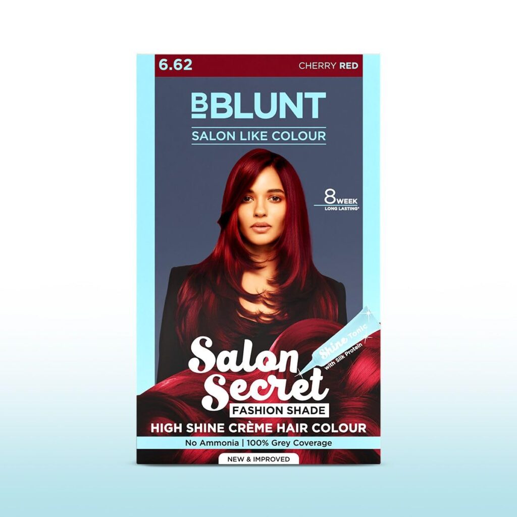 Bblunt Salon Secret High Shine Crème Hair Colour - Cherry Red - 100 g | Cherry Red - 6.62 | No Ammonia