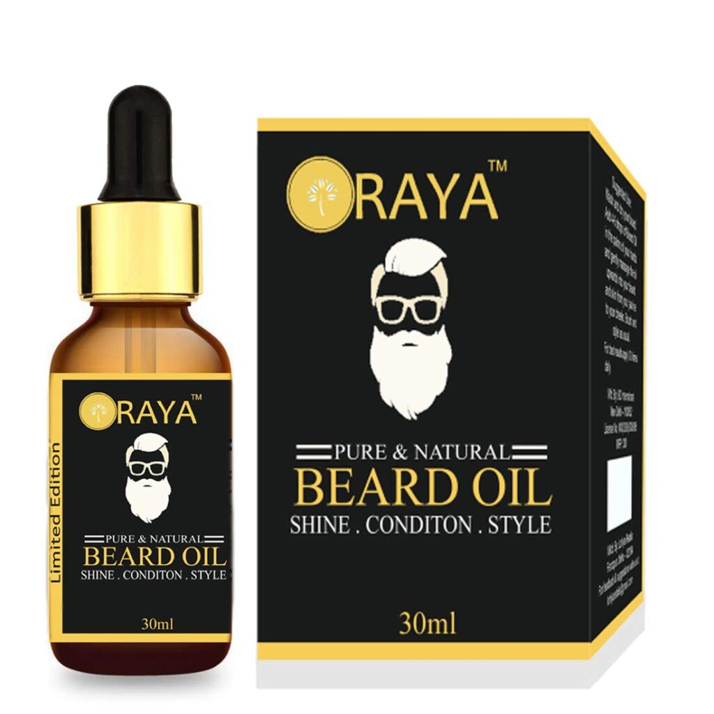 Oraya Organic Beard Growth Oil for Nourishment, Shine & Healthy Beard 30ml