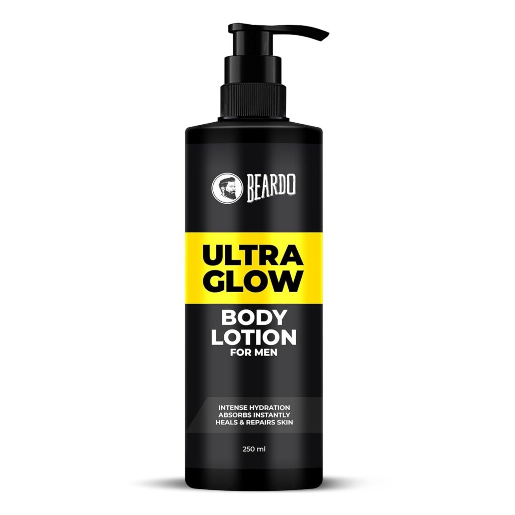 Beardo Ultraglow Body Lotion for Men, 250 ml | Hydrating & Light Weight Winter Moisturizer for Body | Moisturizes & Nourishes Dry Skin | Body Butter for Men