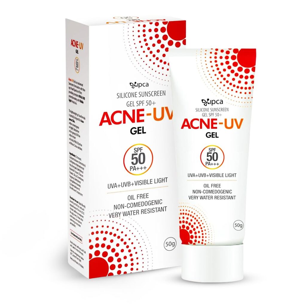Acne-UV Sunscreen SPF50 PA+++ | Acne UV Gel Sunscreen | Non Comedogenic Silicone Gel | Oil-Free | UVA/UVB Protection | Water Resistant | No White Cast | Suitable for All Skin Types