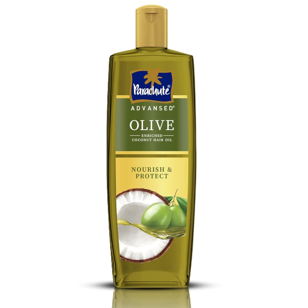 Parachute Advansed Olive Enriched Coconut Hair Oil for Stronger Nourished Hair | 300ml | Ultimate nourishment with Olive | Coconut for strengthening | Upto 10x less hair fall & 90% stronger hair