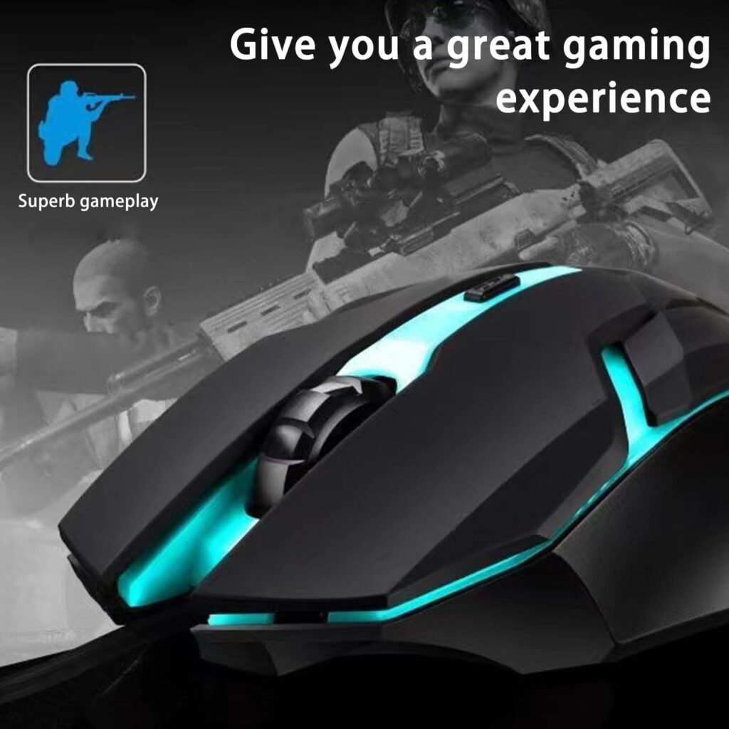 Dezful Wired Gaming Mouse RGB | 7-Color LED Breathing Light | High Precision USB Optical Mouse for PC, Laptop, Gaming & Office | Ergonomic Design | Fast Click Response | Plug & Play RGB Mouse