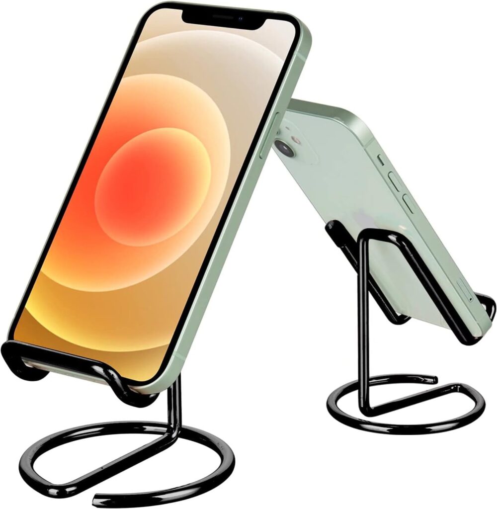 Nexum Stainless Steel Mobile and Tablet Stand – Durable, Universal Holder for Smartphones & Tablets, Hands-Free Viewing, Stable & Compact Design for Home, Office, and Travel (Black)