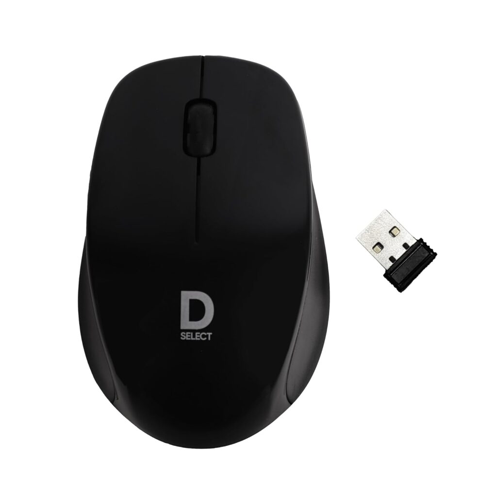 D SELECT Wireless Mouse DS320-Black with USB Type A Connector, 1200DPi, Lightweight | Marketed by Dell