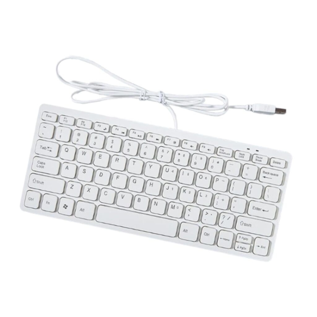CALANDIS™ USB Wired Keyboard Small Comfortable Typing for Office Home Desktop Computer White | Keyboards & Keypads | Keyboards, Mice & Pointers