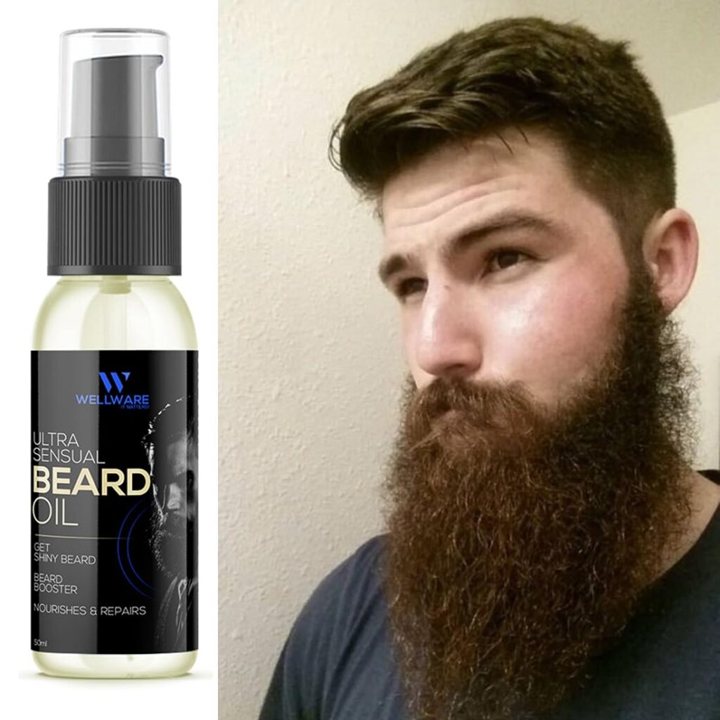 WELLWARE Beard growth Oil for Beginners with 21 Vital ingredients and Essential Oils Hair Oil (30 ml)