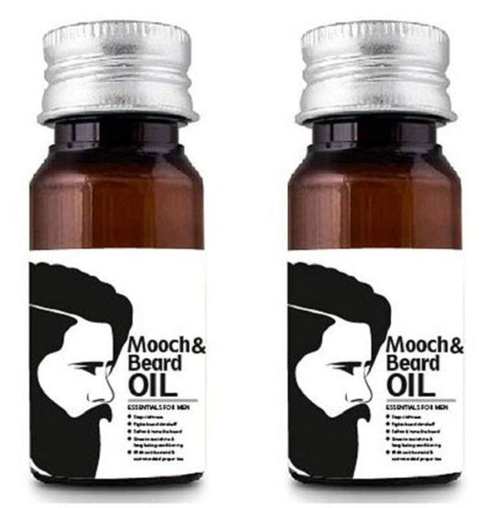 Qraa Men Mooch & Beard Oil For Beard Growth & Nourishment | Pack of 2 | Beard Oil for Uneven, Patchy & Fast Beard Growth | Non-Sticky, Light Beard Oil |(30ML X 2)