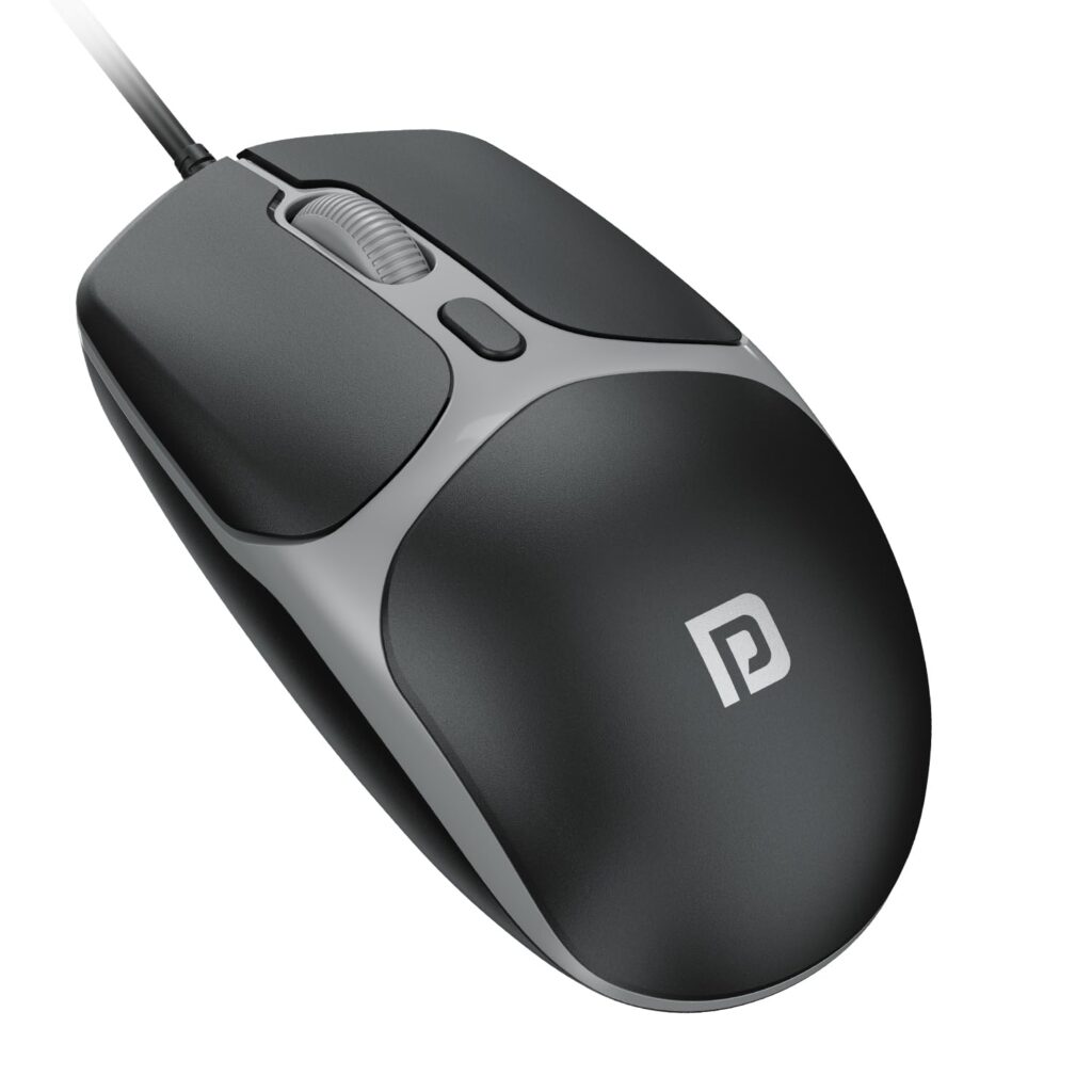 Portronics Toad 103 Wired Optical Mouse with 2400 DPI, Plug & Play, Ambidextrous, Hi-Optical Tracking, 1.5M Cable Length, 30 Lakhs Click Life, Ergonomic Mouse for Comfortable All-Day Grip (Black)