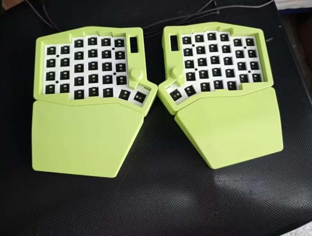 Lancemates Ergonomic Split RGB Gaming Keyboard with 3D Shell & Hand Rest - Customizable Wired Keyboard for Enhanced Comfort and Performance