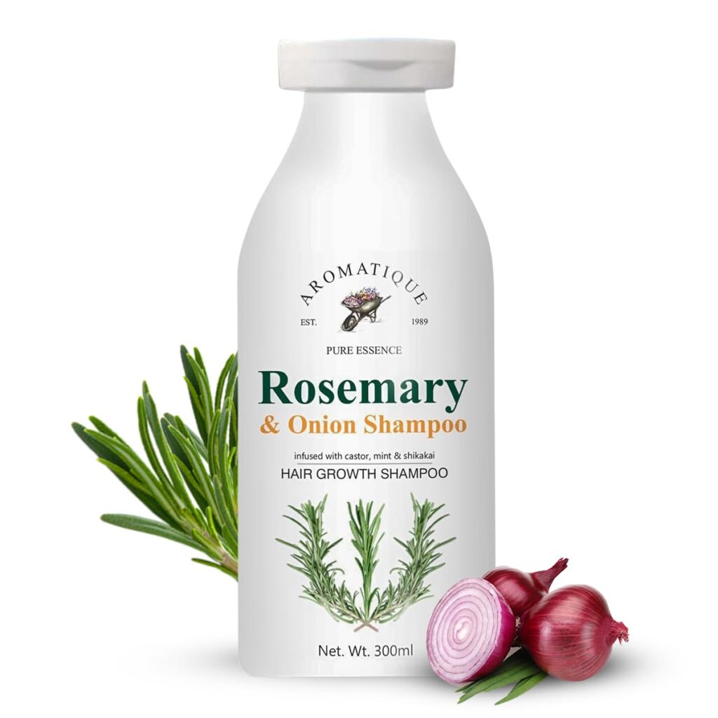 Aromatique Rosemary Shampoo for Hair Growth Enriched with Onion, Castor Oil & Shikakai Extract | Reduces Hair Fall & Controls Dandruff 300ml