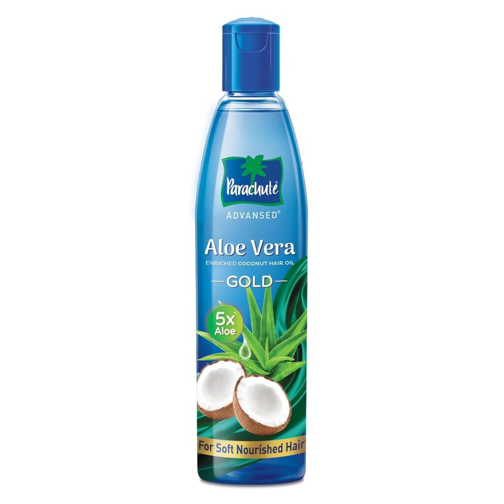 Parachute Advansed Aloe Vera Enriched Coconut Hair Oil Gold | 5X Aloe Vera | Makes Hair Sooperr Soft | 225ml