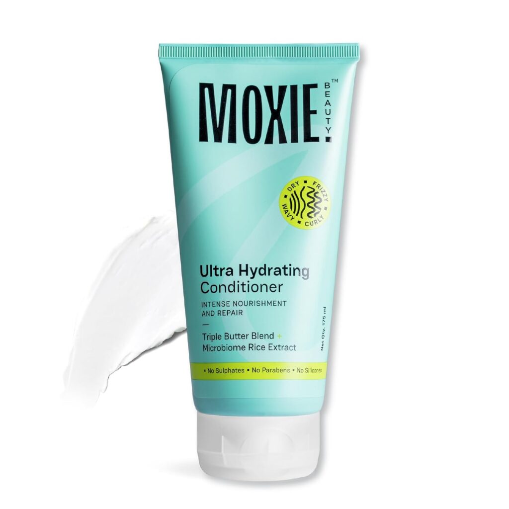 Moxie Beauty Ultra Hydrating Conditioner - Intense Nourishment with Triple Butter Blend | Repairs, Restores & Redeems Hair | Tackles Frizzy & Dry hair | For Wavy & Curly Hair | Sulphate, Paraben & Silicone Free (175 ml)