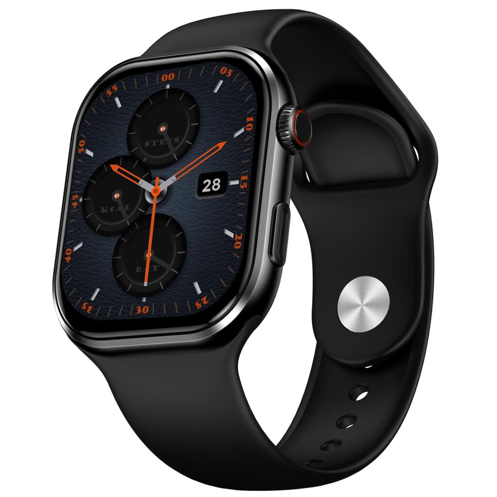 Fire-Boltt Brillia Smart Watch with 51.3mm (2.02 inch) AMOLED Display, Bluetooth Calling, SpO2, Heart Rate Monitoring, 120+ Sports Modes, IP67 Waterproof, Long Battery Life (Black)