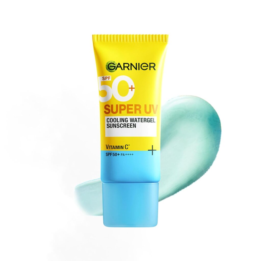 Garnier Super UV Cooling Watergel Sunscreen SPF 50 PA++++ | Instant Cooling & 8-hr freshness |Lightweight gel |No white cast |Suitable for oily dry sensitive & combination skin | For men & women,60ml