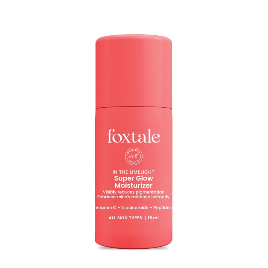 Foxtale Vitamin C Super Glow Moisturizer with Niacinamide, Squalene for Instant Brightening, Hydration & Glowing Skin | Reduces Dark Spots, Uneven Skin Tone, Pigmentation Women, Men - 15ml