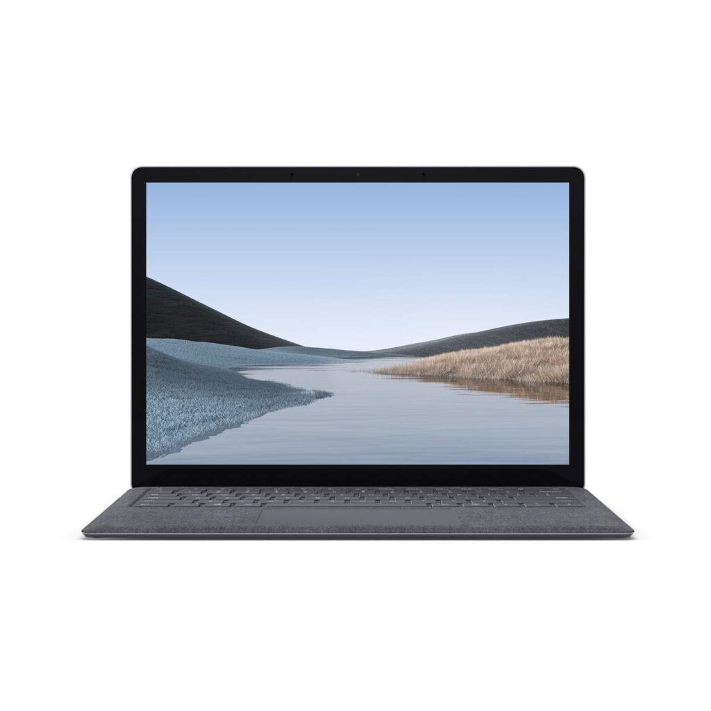 Microsoft Surface Laptop 3 Intel Core i5 10th Gen 13.5" (34.29 cms) Touchscreen Laptop (8GB/128GB SSD/Windows 10 Home/Integrated Graphics/Platinum/1.265kg, 25% Off on 365), VGY-00021