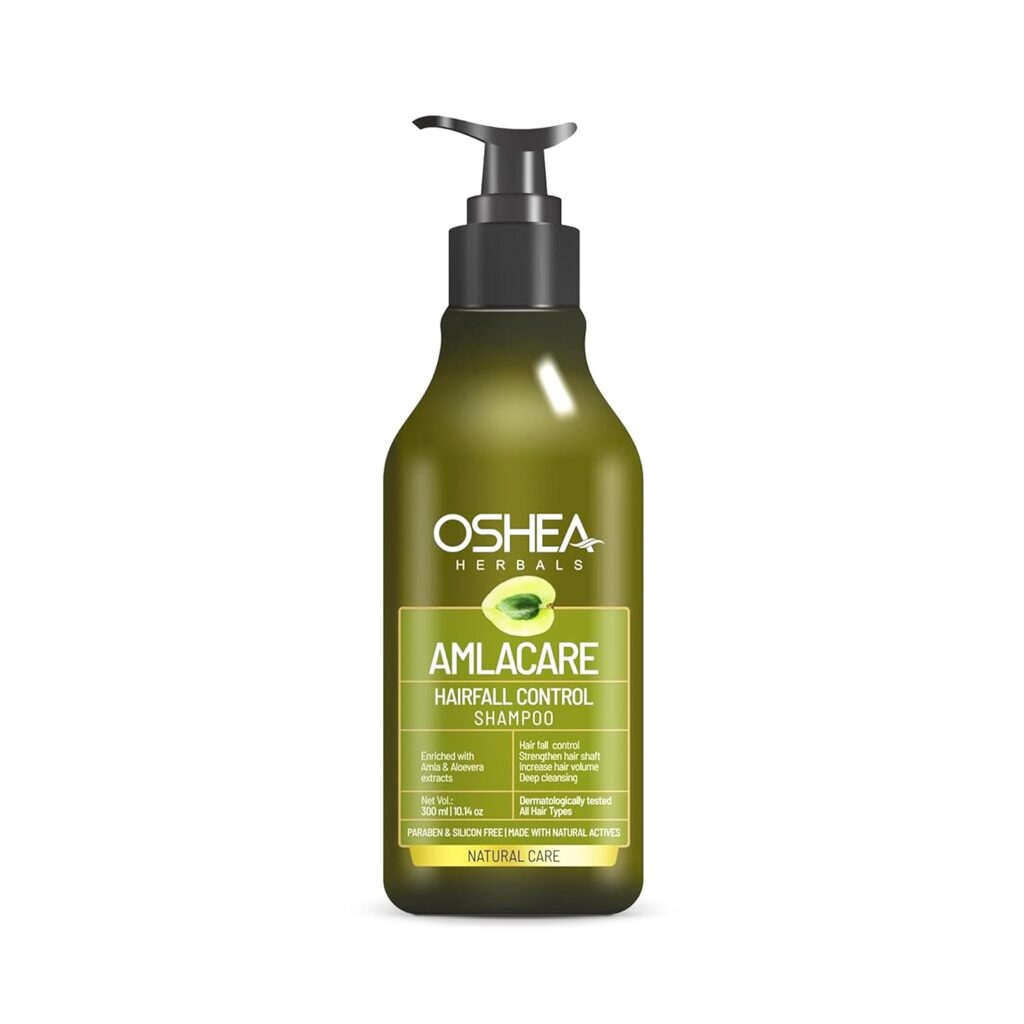 Oshea Herbals Amlacare Hairfall Shampoo for Women & Men | Deep Cleansing & Strengthening Formula | Helps Reduce Hair Fall & Controls Dandruff | Enriched with Amla & Aloe Vera Extracts - 300ml