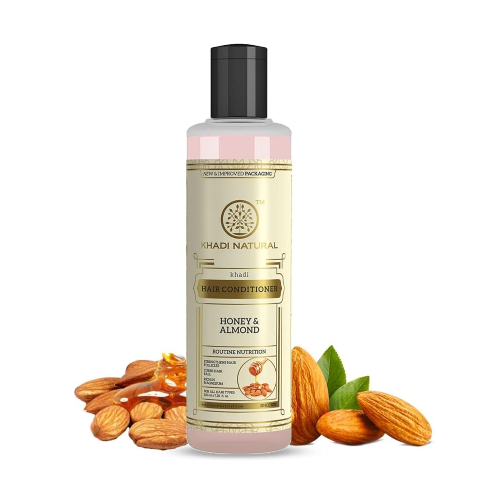 Khadi Natural Honey & Almond Hair Conditioner for Controlling Hair Fall | Herbal Conditioner for Healthy Hair | Paraben & Sulphate Free | Suitable for All Hair Types, 200 Millilitres