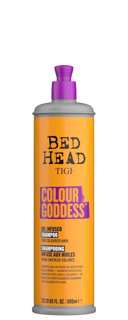 TIGI Bed Head Colour Goddess Oil Infused Shampoo For Coloured Hair, Colour Protection Infused With Coconut And Almond Oil For Soft And Nourished Hair, Repairs And Hydrates Damaged Hair, 600Ml