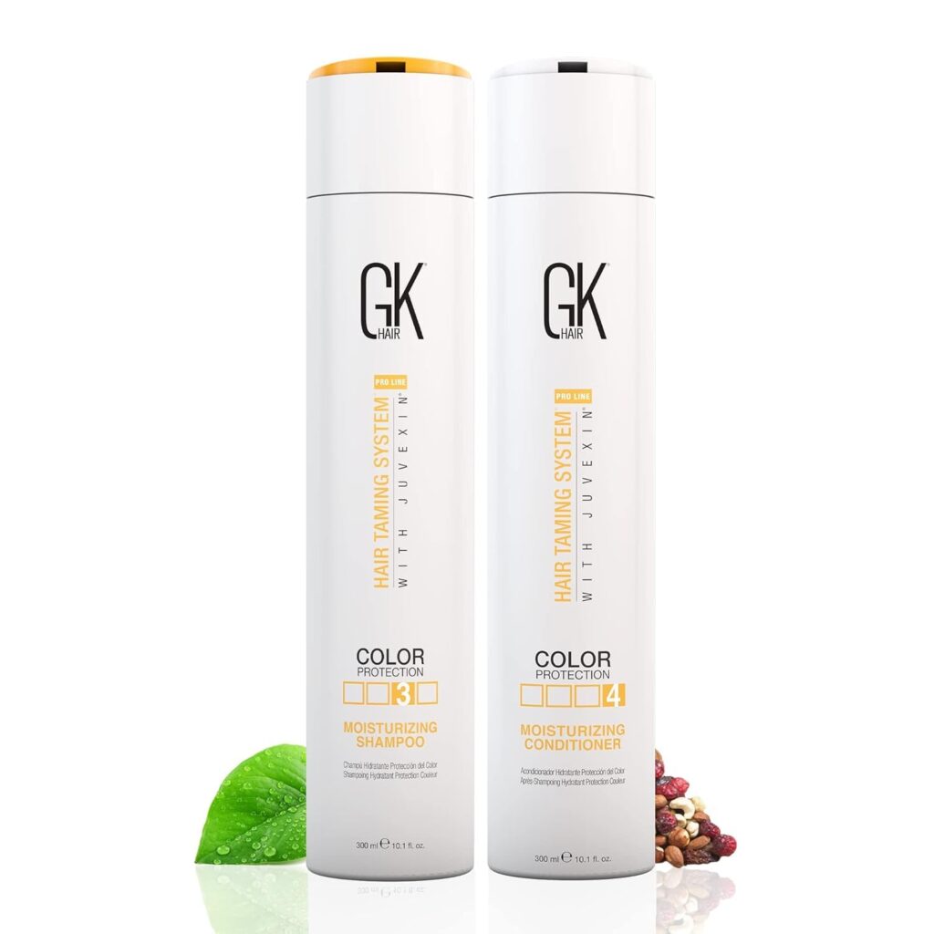 GK Hair Global Keratin Moisturizing Shampoo And Conditioner 300ml For Color Protection Dry Frizzy Damage Hair Repair - Sulfate And Paraben Free