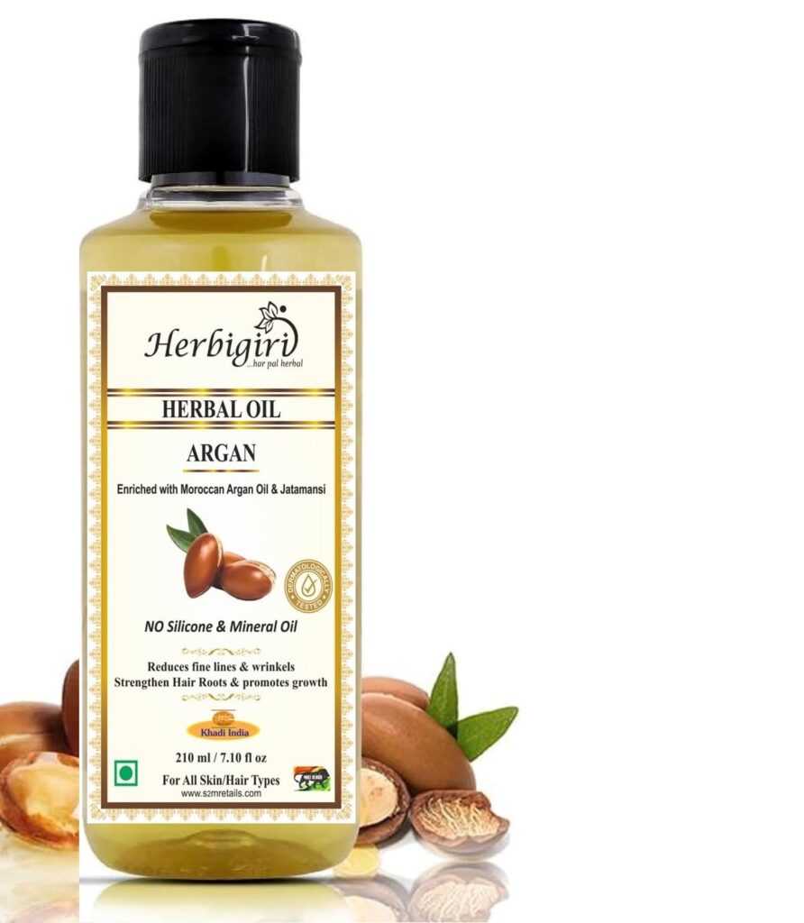 Khadi Natural Herbigiri Herbal Argan Hair Oil For Shiny Nourished Hair (Pack-Of-1)