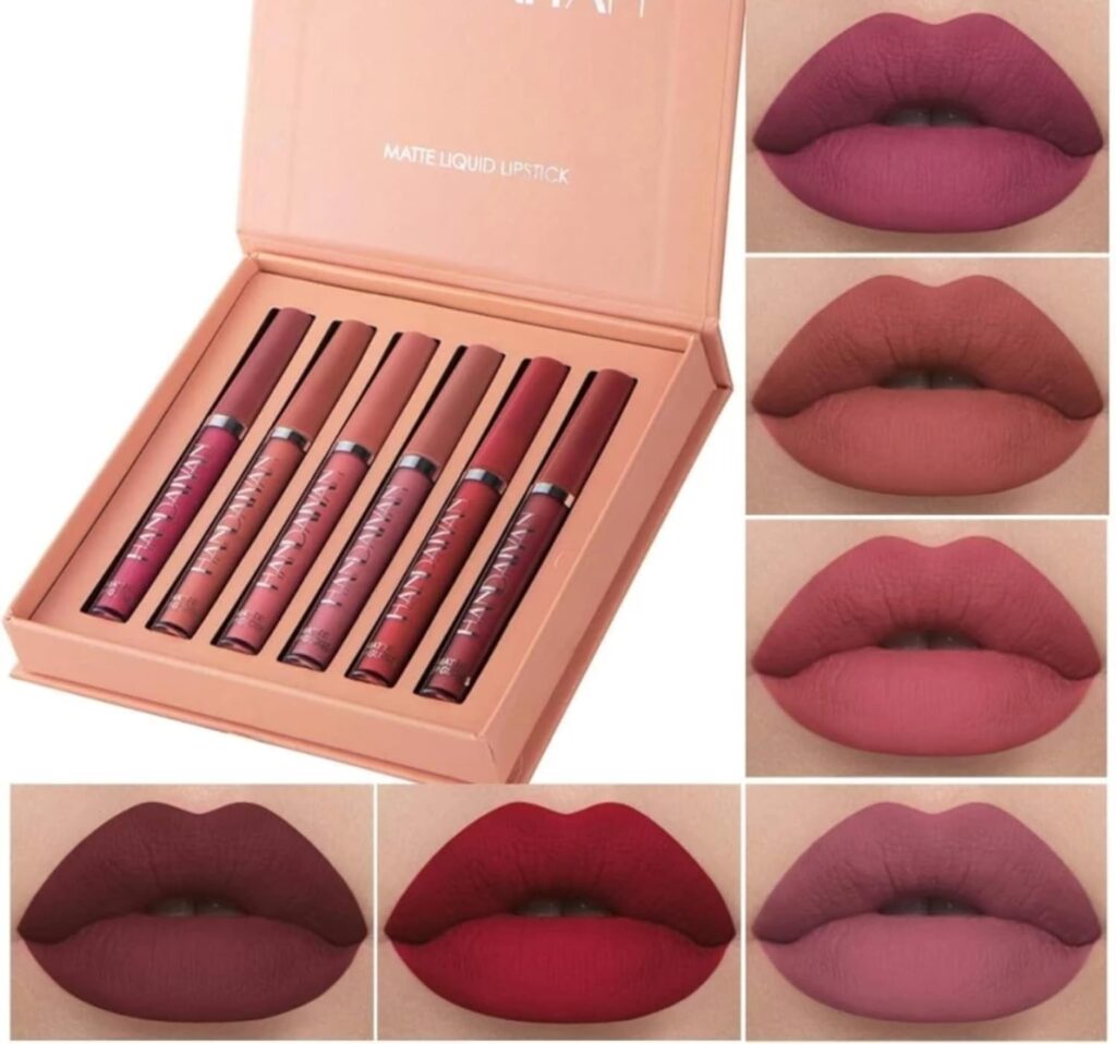 Just Tya Professional Fabulous Matte Finish Liquid Lipstick Combo Set with Multicolor 6 Shades, Long-Lasting and Waterproof Formula Perfect for Daily, Office and Party Makeup
