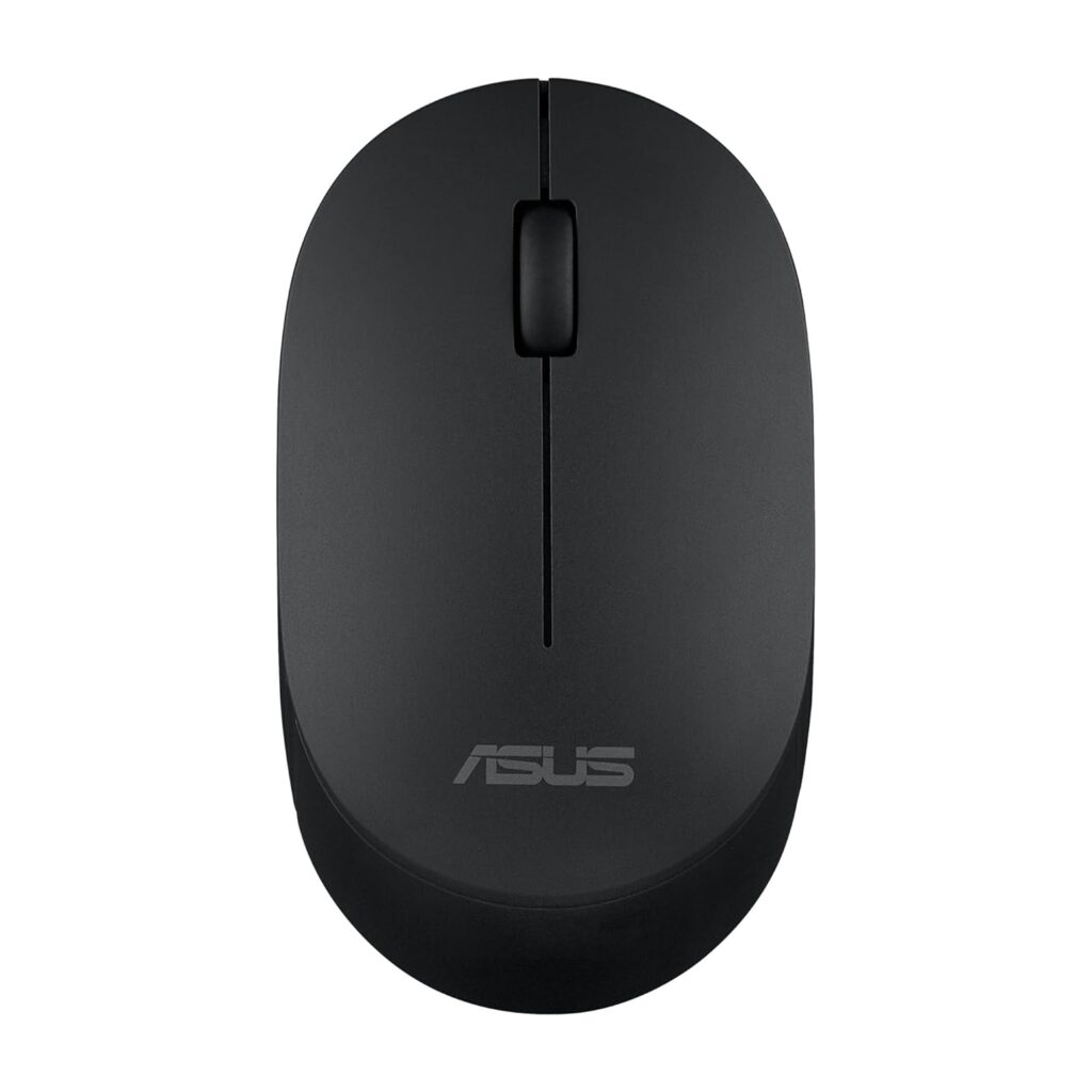 ASUS MW105 Multi-Device Wireless Bluetooth Silent Mouse, Adjustable DPI, Ambidextrous Shape, Connects Upto 3 Devices, Optical Tracking, Compatible with PC/Laptop- (Black) 48 Grams, 3 Year Warranty