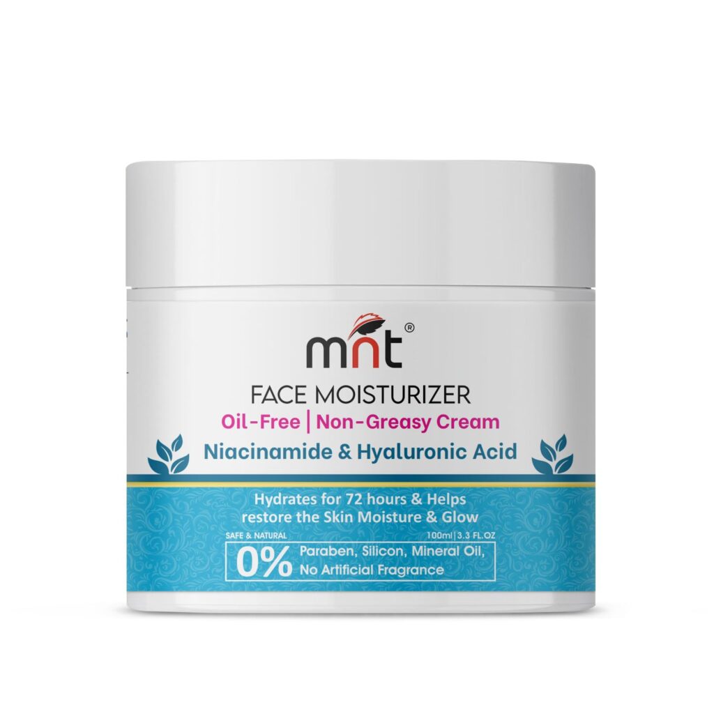 MNT Niacinamide & Hyaluronic Acid Face Moisturizer Cream for Plumping and Hydrating Skin | Anti-Aging Face Moisturizer for Dry Skin | Non-Greasy & Oil Free Cream | 100 g