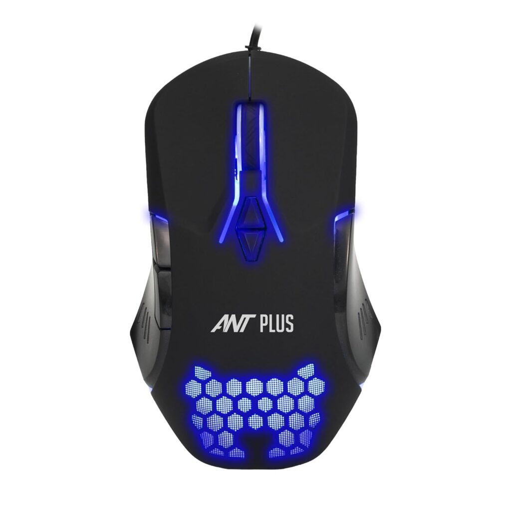 Ant Plus Ghost 30 Ergonomic 7200 DPI RGB Optical Wired Gaming Mouse Mice 7 Buttons Compatible Mac Pro Gamer PC Laptop Desktop Notebook-Black