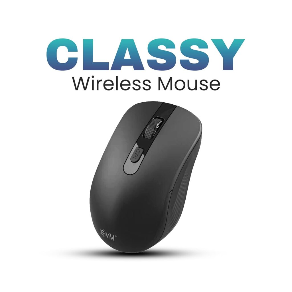 EVM Classy Wireless Mouse - USB Receiver with 10 Meter Range - 2.4Ghz, 4D Scrolling, 1600 DPI - 1 Year Warranty (EVM-Classy-3W042)