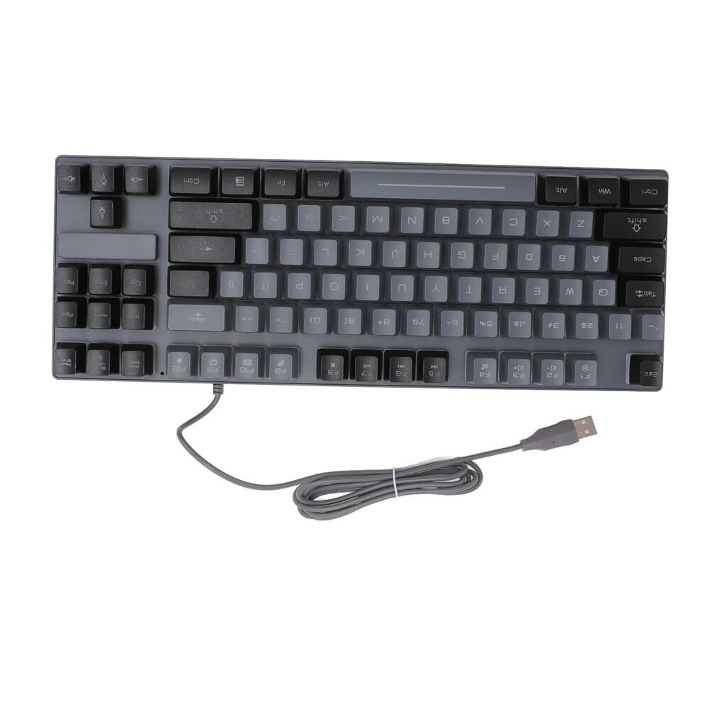 RGB Compact Gaming Keyboard, USB Wired 87 Keys Gaming Keyboard RGB Backlit Gaming Keyboard for Laptop PC Computer Gaming Work