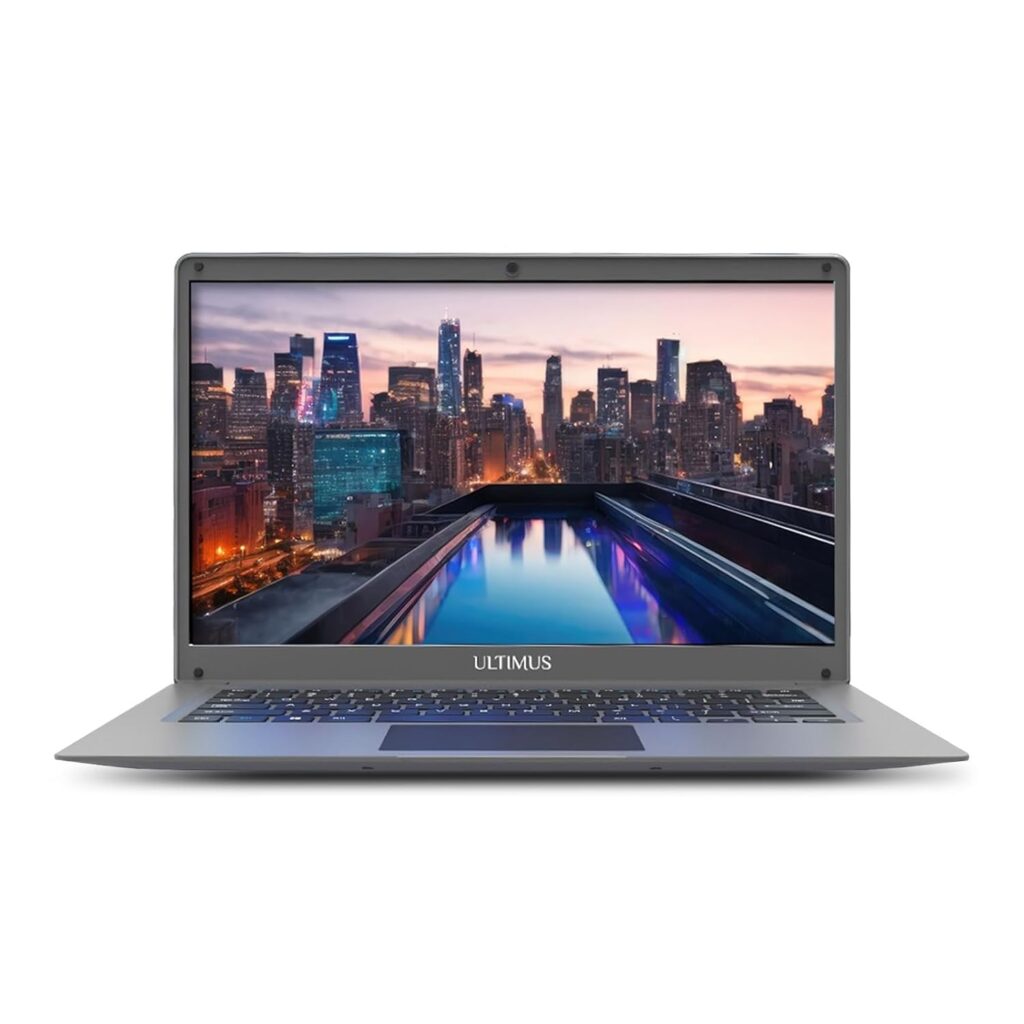 ULTIMUS Pro Intel Celeron Dual Core Laptop 8GB RAM, 256GB M.2 SSD Expandable~512GB Intel HD Graphics 2.0x1 3.0x1 USB HDMI Sd Card Slot ‎LPDDR4 Dual Speaker Dual Microphone Win 11 Home 14.1,1.2Kg Gray