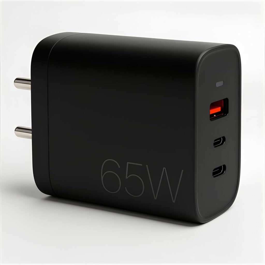 65W Type-C PD Fast Charging Adapter for Laptop/MacBook/Chromebook/Tablet/Samsung/Google/Nothing/Motorola/Oneplus/Realme & Other Android Smart Phones|Supports All Protocols|Multi-Port Charger-Black