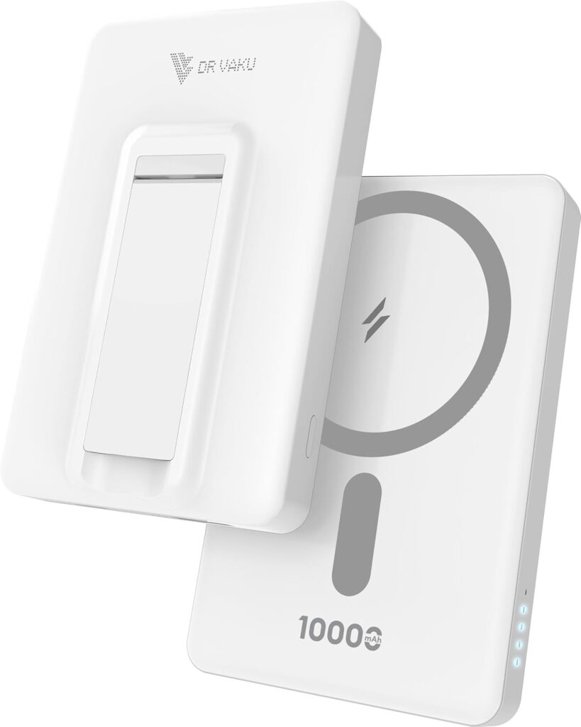 10000mAh Magnetic Wireless Power Bank Sylaris Magpro for iPhone 16/15/14/13/12 Series Type C Fast Charging Lithium Polymer Battery (Input & Output) 15w Wireless & Mag-Safe - White