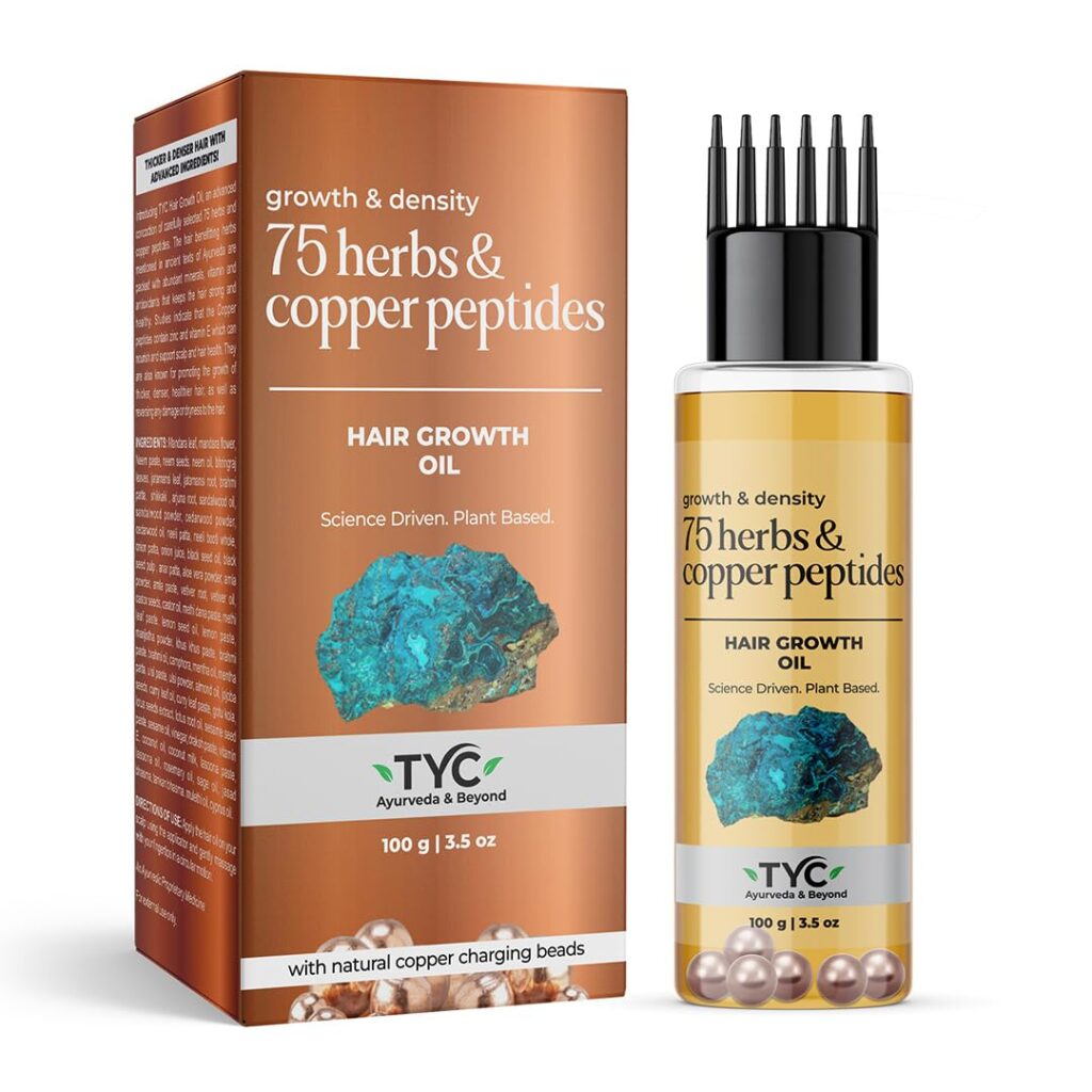 TYC Herbal Hair Growth Oil With 75 Herbs | Manages Hair Fall & Loss | Promotes Healthy & Strong Hair, 150 Grams