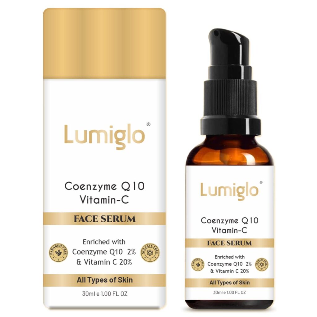 Lumiglo Premium Age Defense Serum | With Co-enzyme Q10 & Vit-C | Get Spot-less, Bright Skin | Advanced Lightweight Formula With Bio-active Pigments & Peptides | For All Skin Types