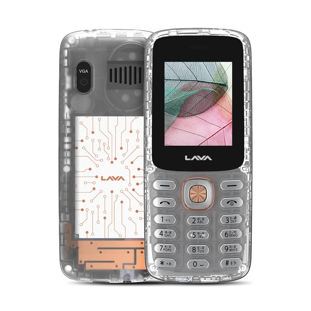 Lava A1 Clear Copper Keypad Mobile Phone with Long Lasting Smart AI Battery | 1.77inch Display | Bluetooth Support | Military Grade Certified | 32 GB Expandable Memory | (Clear)