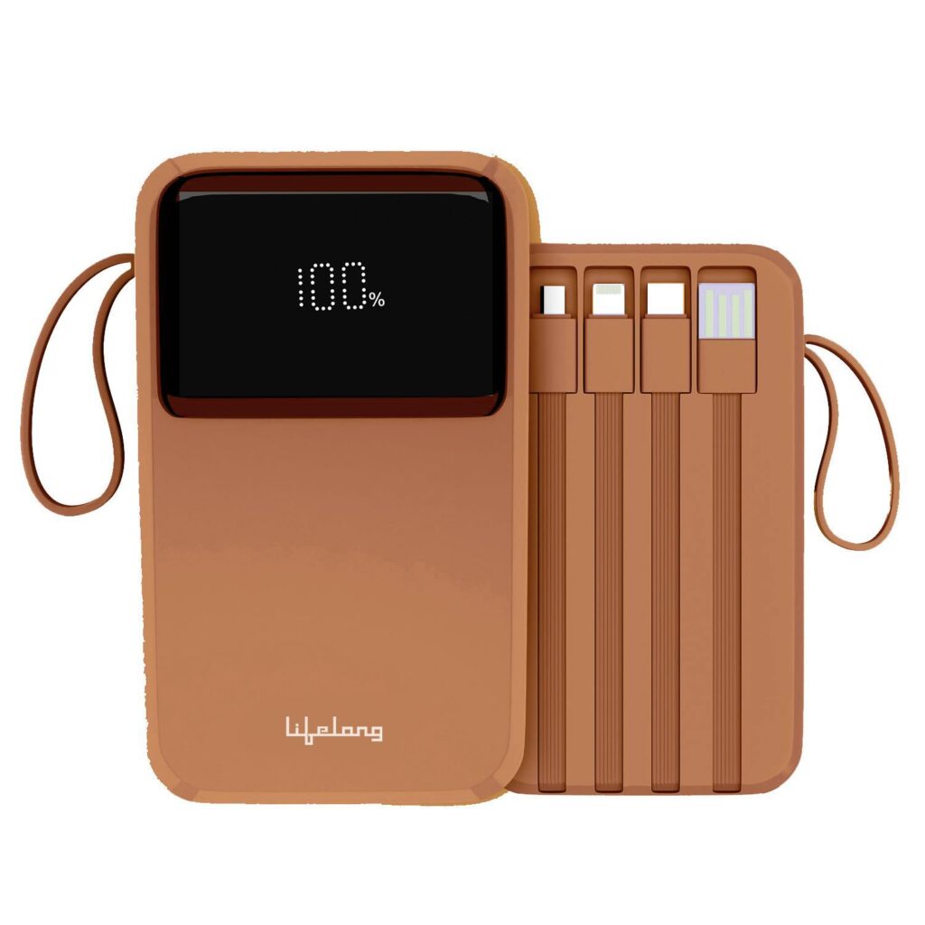 Lifelong 20000 mAh 22.5 W Compact Pocket Size Power Bank (Rust Orange, Lithium Polymer, Fast Charging USB Type C, Quick Charge 3.0 for Mobile, Earbuds, Speaker, Tablet)