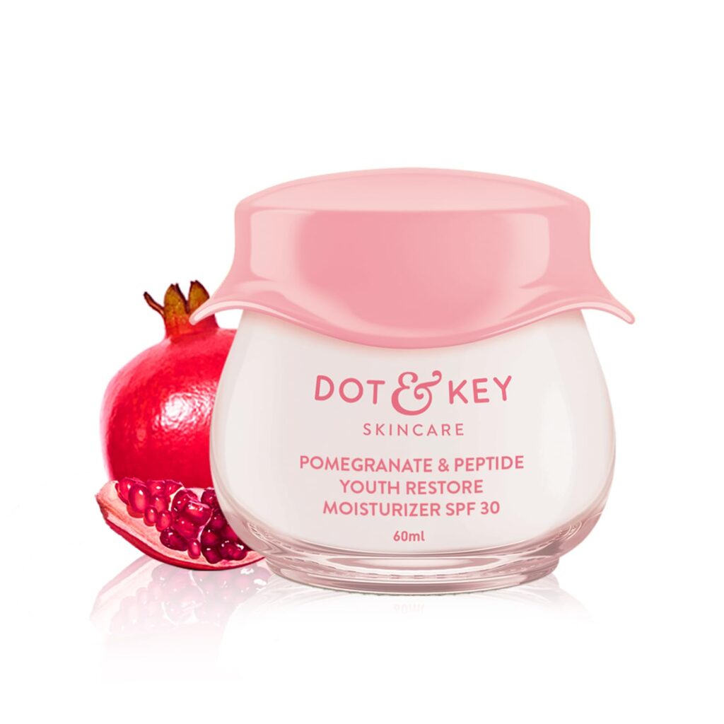 DOT & KEY Pomegranate + Multi-Peptide Anti Aging Cream With Spf 30 For Sun Protection|Reduces Fine Lines&Wrinkles|48Hr Intense Moisturization|Boosts Collagen|For Mature&Normal To Dry Skin|60Ml