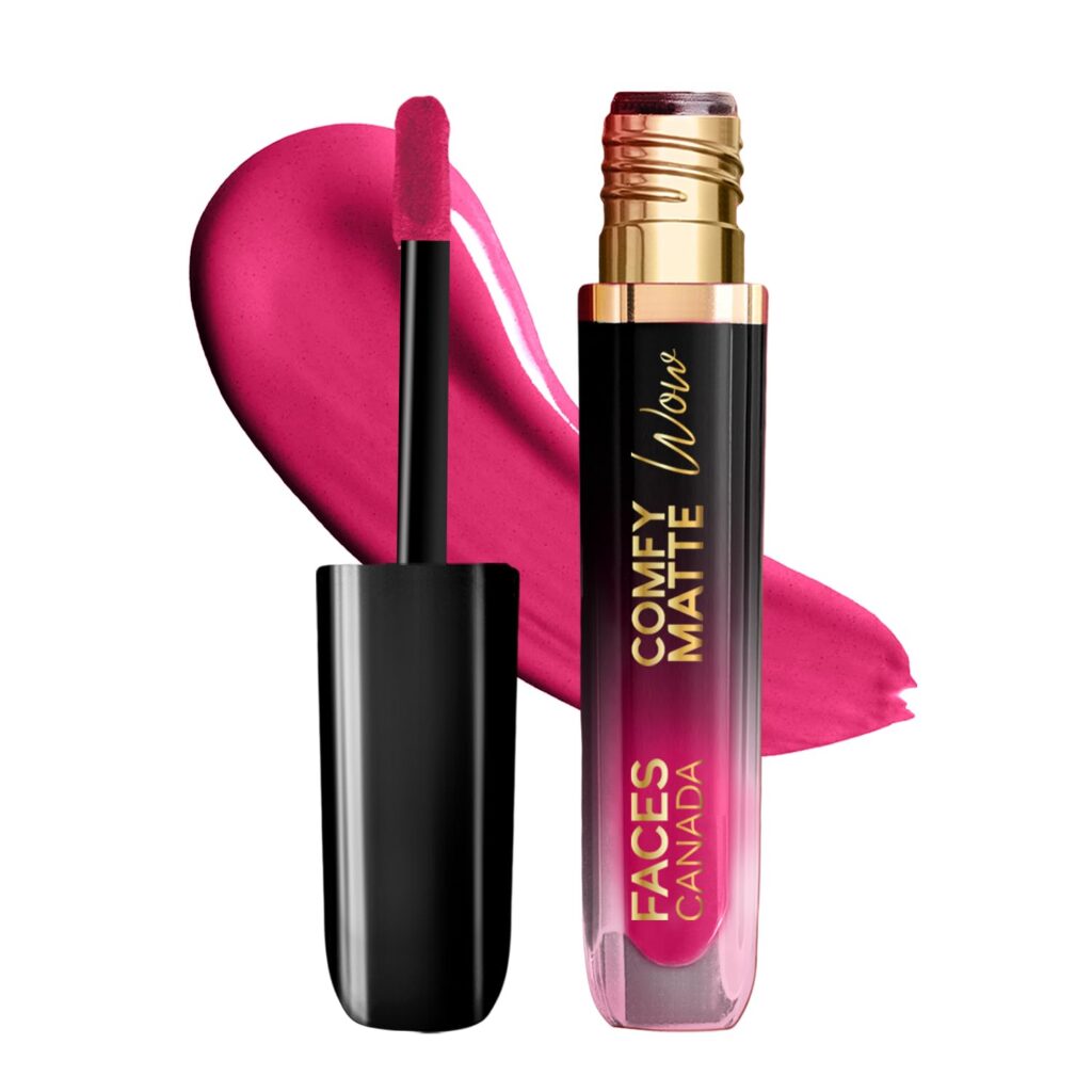 FACESCANADA Comfy Matte Wow Liquid Lipstick - Fuschia Fun 06, 3.8Ml | One Swipe Application | Highly Pigmented | Comfortable Wear | Glides Smoothly | Long Lasting | Transferproof