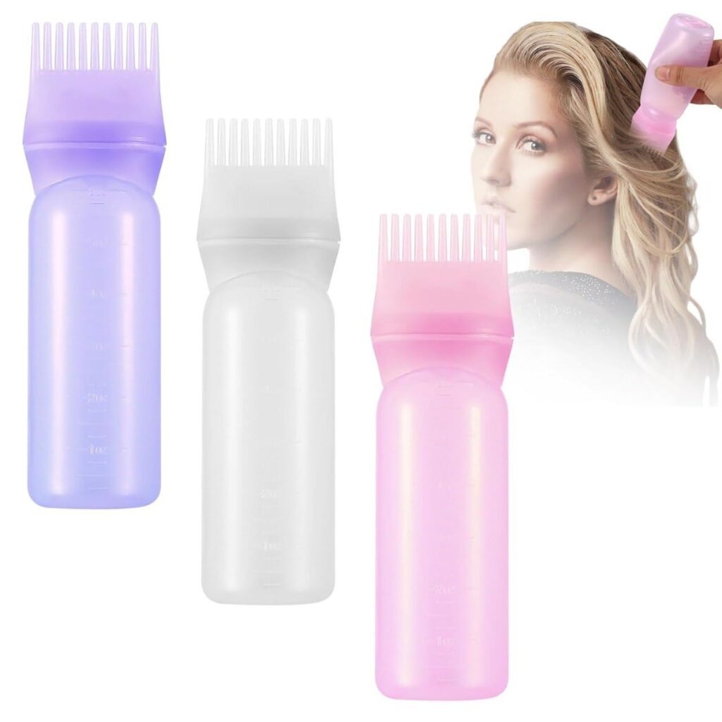 VENIVA Hair Dye Applicator Brush Bottle – Root Comb Applicator Bottle for Precise & Mess-Free Hair Coloring, Scalp Treatment & Hair Oil & Dye Applicator