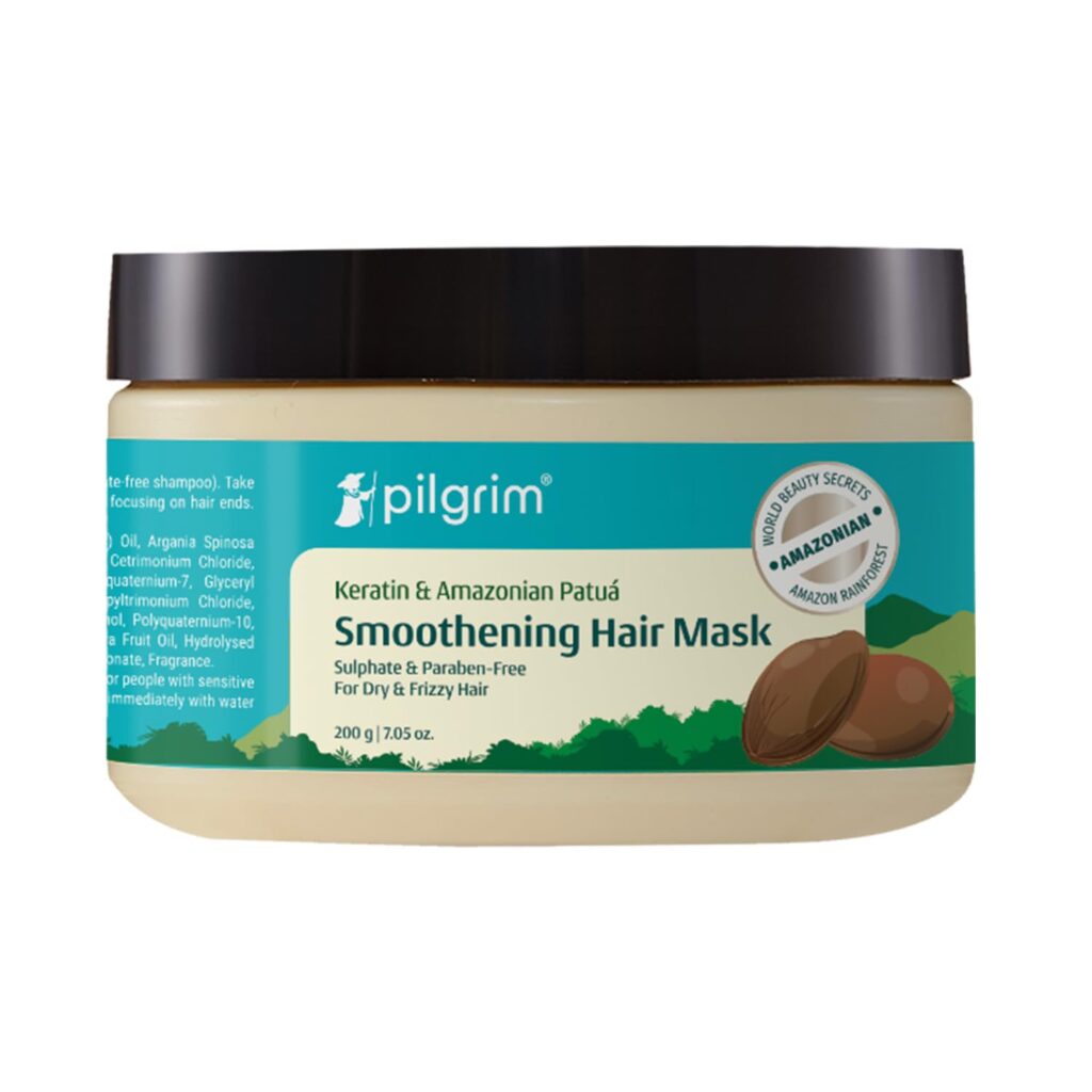 PILGRIM Amazonian Patua & Keratin Strengthening Hair Mask For Dry & Frizzy Hair With Sacha Inchi For Women & Men|Hair Mask For High Shine & Hydration|Smoothening Hair| Silicon Free, 200 gram