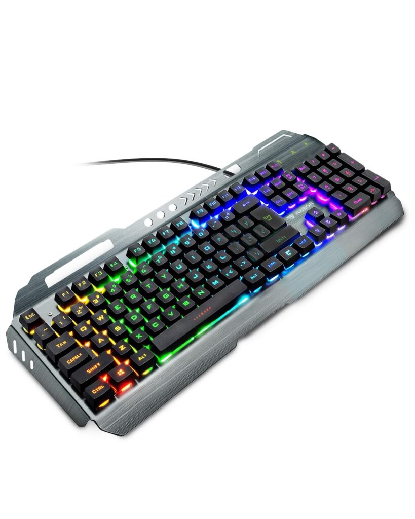 RAEGR RapidGear X70 USB Gaming Keyboard | Made of ABS Body | 3 Rainbow Lighting Modes, Instant Media Access, Gaming Keyboard for PC/Laptop/Mac-RG10599